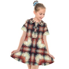 Royal Plaid  Kids  Short Sleeve Shirt Dress by LW41021