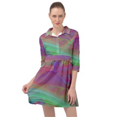 Color Winds Mini Skater Shirt Dress by LW41021