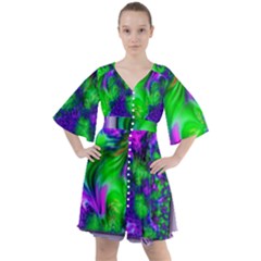 Feathery Winds Boho Button Up Dress by LW41021