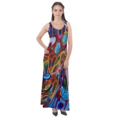 Colored Summer Sleeveless Velour Maxi Dress by Galinka