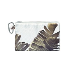 Vintage Banana Leaves Canvas Cosmetic Bag (small) by goljakoff