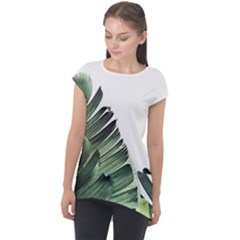 Banana Leaves Cap Sleeve High Low Top by goljakoff