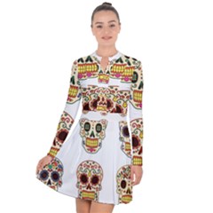 Day Of The Dead Day Of The Dead Long Sleeve Panel Dress by GrowBasket