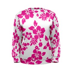 Hibiscus Pattern Pink Women s Sweatshirt by GrowBasket