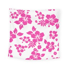 Hibiscus Pattern Pink Square Tapestry (small) by GrowBasket