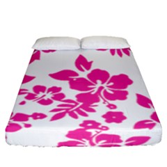 Hibiscus Pattern Pink Fitted Sheet (queen Size) by GrowBasket