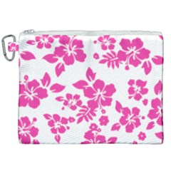 Hibiscus Pattern Pink Canvas Cosmetic Bag (xxl) by GrowBasket