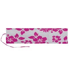 Hibiscus Pattern Pink Roll Up Canvas Pencil Holder (l) by GrowBasket