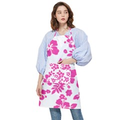 Hibiscus Pattern Pink Pocket Apron by GrowBasket