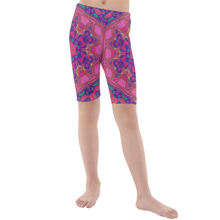 Springflower4 Kids  Mid Length Swim Shorts