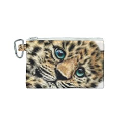 Jaguar Cub Canvas Cosmetic Bag (small) by ArtByThree