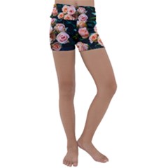 Sweet Roses Kids  Lightweight Velour Yoga Shorts