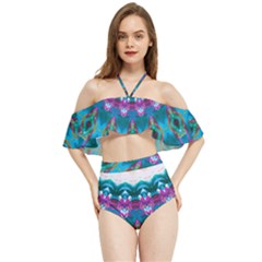 Peacock Halter Flowy Bikini Set  by LW323