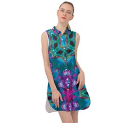 Peacock2 Sleeveless Shirt Dress by LW323