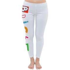 Bright Colorful Simple Artistic Vivid Unique Classic Winter Leggings by oddybuddystore