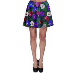 Watercolor Flowers  Bindweed  Liana Skater Skirt by SychEva