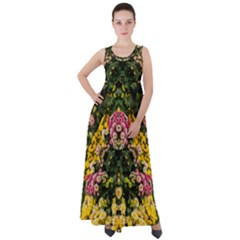 Springflowers Empire Waist Velour Maxi Dress