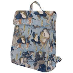 Famous Heroes Of The Kabuki Stage Played By Frogs  Flap Top Backpack by Sobalvarro