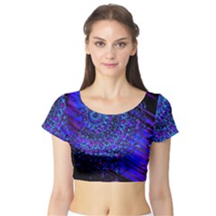 Uv Mandala Short Sleeve Crop Top by MRNStudios