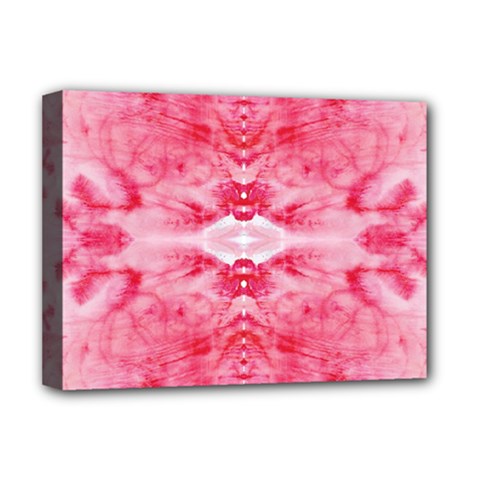 Pink Marbling Ornate Deluxe Canvas 16  X 12  (stretched)  by kaleidomarblingart