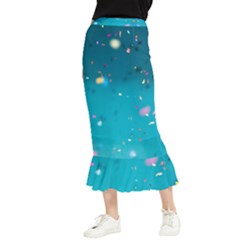 Bluesplash Maxi Fishtail Chiffon Skirt by LW323