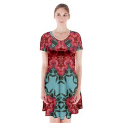 Holly Short Sleeve V-neck Flare Dress by LW323