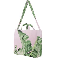 Palm Leaves On Pink Square Shoulder Tote Bag by goljakoff