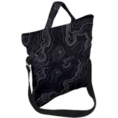 Topography Map Fold Over Handle Tote Bag by goljakoff