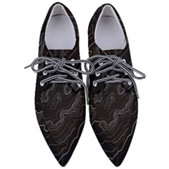 Topography Map Pointed Oxford Shoes by goljakoff