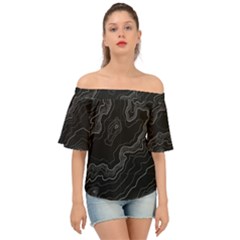 Topography Map Off Shoulder Short Sleeve Top by goljakoff