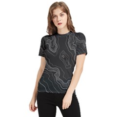 Black Topography Women s Short Sleeve Rash Guard by goljakoff