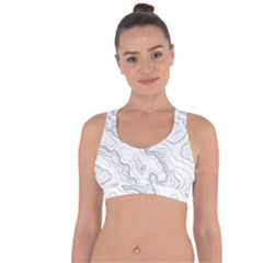 Topography Map Cross String Back Sports Bra by goljakoff