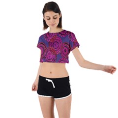 Unusual Circles  Abstraction Tie Back Short Sleeve Crop Tee by SychEva