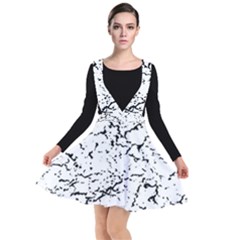 Black And White Grunge Abstract Print Plunge Pinafore Dress by dflcprintsclothing