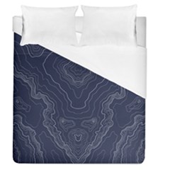 Blue Topography Duvet Cover (queen Size) by goljakoff