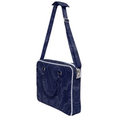 Blue Topography Cross Body Office Bag by goljakoff