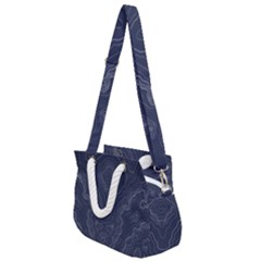 Blue Topography Rope Handles Shoulder Strap Bag by goljakoff