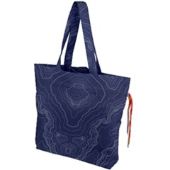 Blue Topography Drawstring Tote Bag by goljakoff