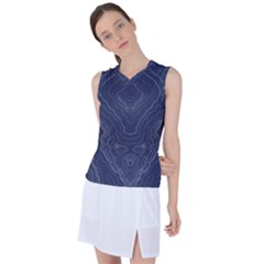 Blue Topography Women s Sleeveless Sports Top by goljakoff