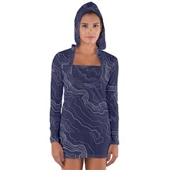 Topography Map Long Sleeve Hooded T-shirt by goljakoff