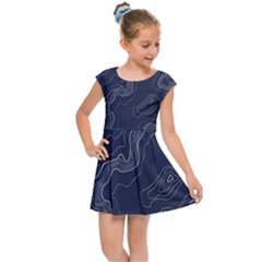 Topography Map Kids  Cap Sleeve Dress by goljakoff