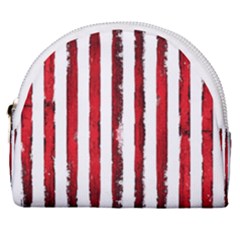Red Stripes Horseshoe Style Canvas Pouch by goljakoff