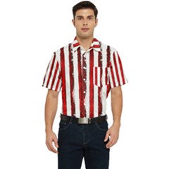 Red Stripes Men s Short Sleeve Pocket Shirt  by goljakoff