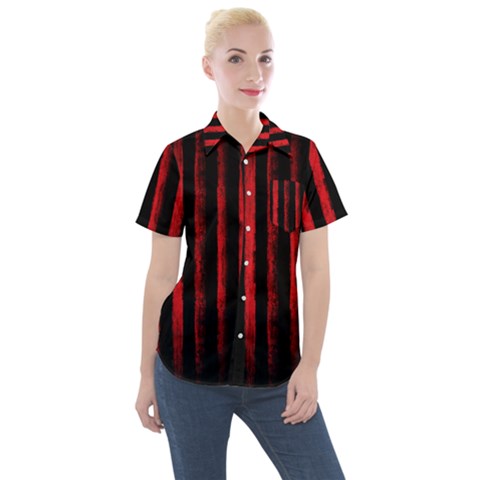 Red Lines Women s Short Sleeve Pocket Shirt by goljakoff