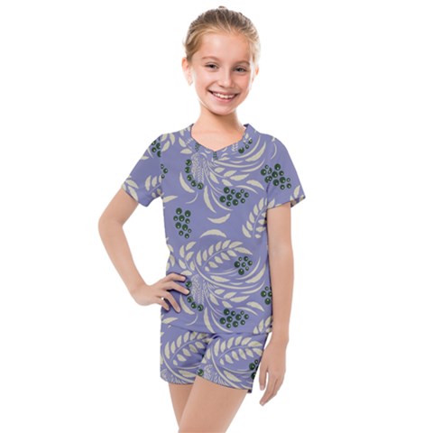 Folk Floral Pattern  Abstract Flowers Surface Design  Seamless Pattern Kids  Mesh Tee And Shorts Set by Eskimos