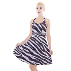 Zebra Halter Party Swing Dress  by PollyParadise