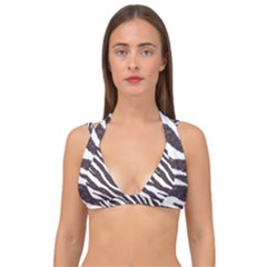 Zebra Double Strap Halter Bikini Top by PollyParadise