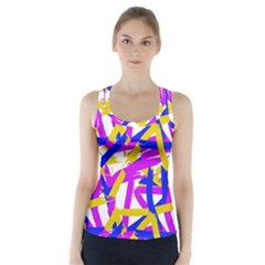 Colored Stripes Racer Back Sports Top by UniqueThings