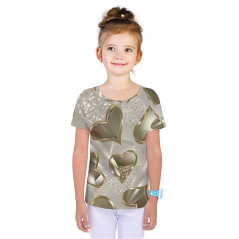   Golden Hearts Kids  One Piece Tee by Galinka