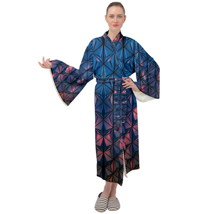 Abstract3 Maxi Velour Kimono